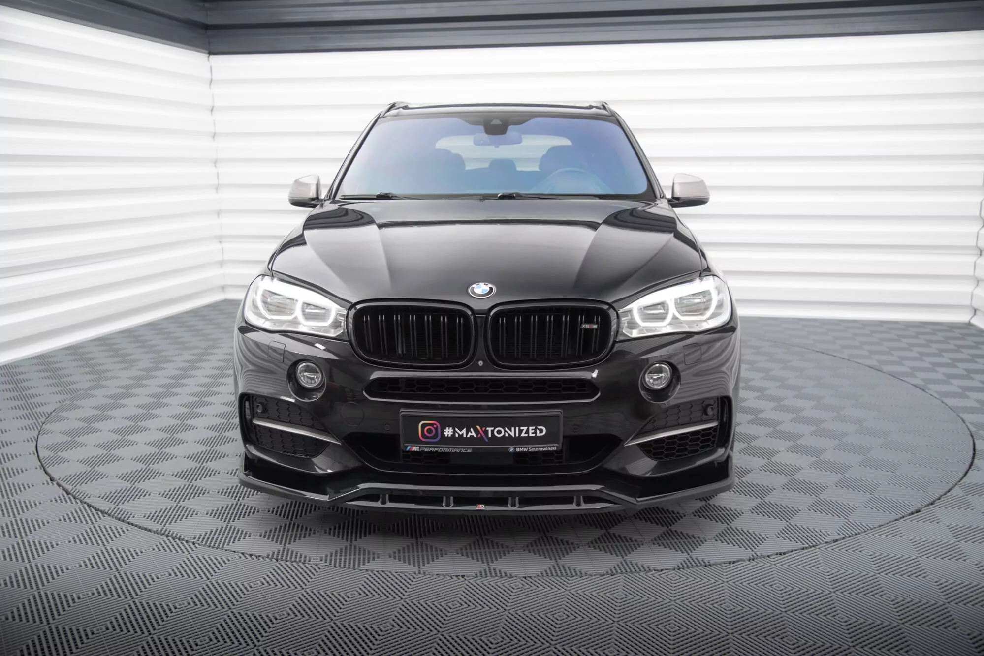 Front Ansatz V.3 Für BMW X5 M-Paket F15 Schwarz Hochglanz
