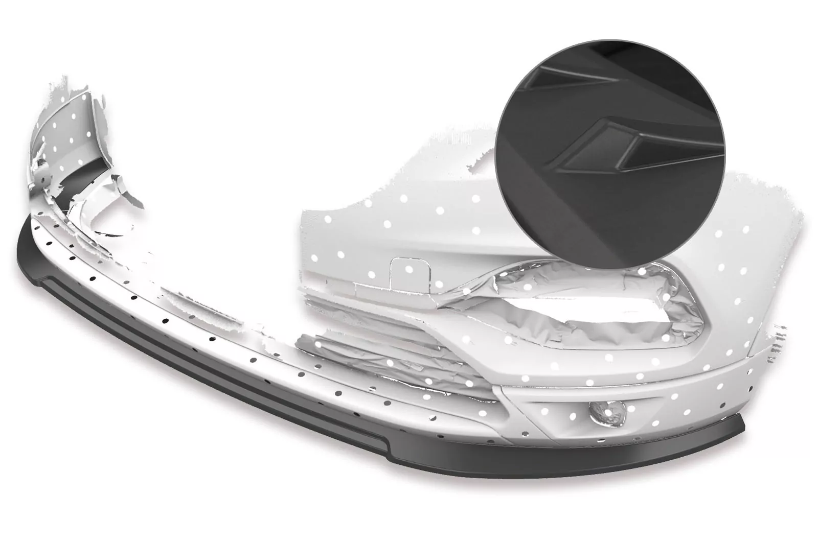 Cup-Spoilerlippe für Opel Grandland X Lackierfreundlich (schwarz matt)