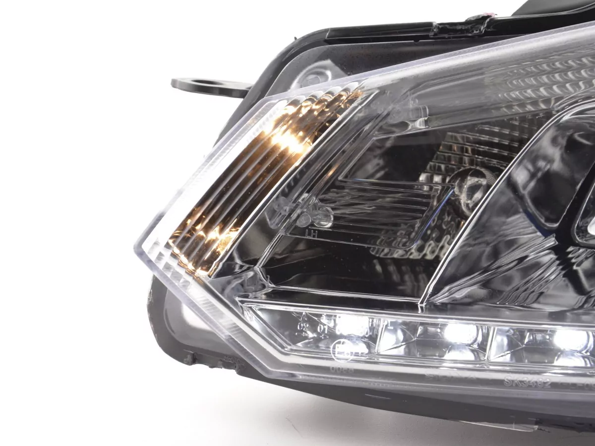 Scheinwerfer Set Daylight LED Tagfahrlicht VW Golf 6 Typ 1K Bj. 08- chrom für Rechtslenker