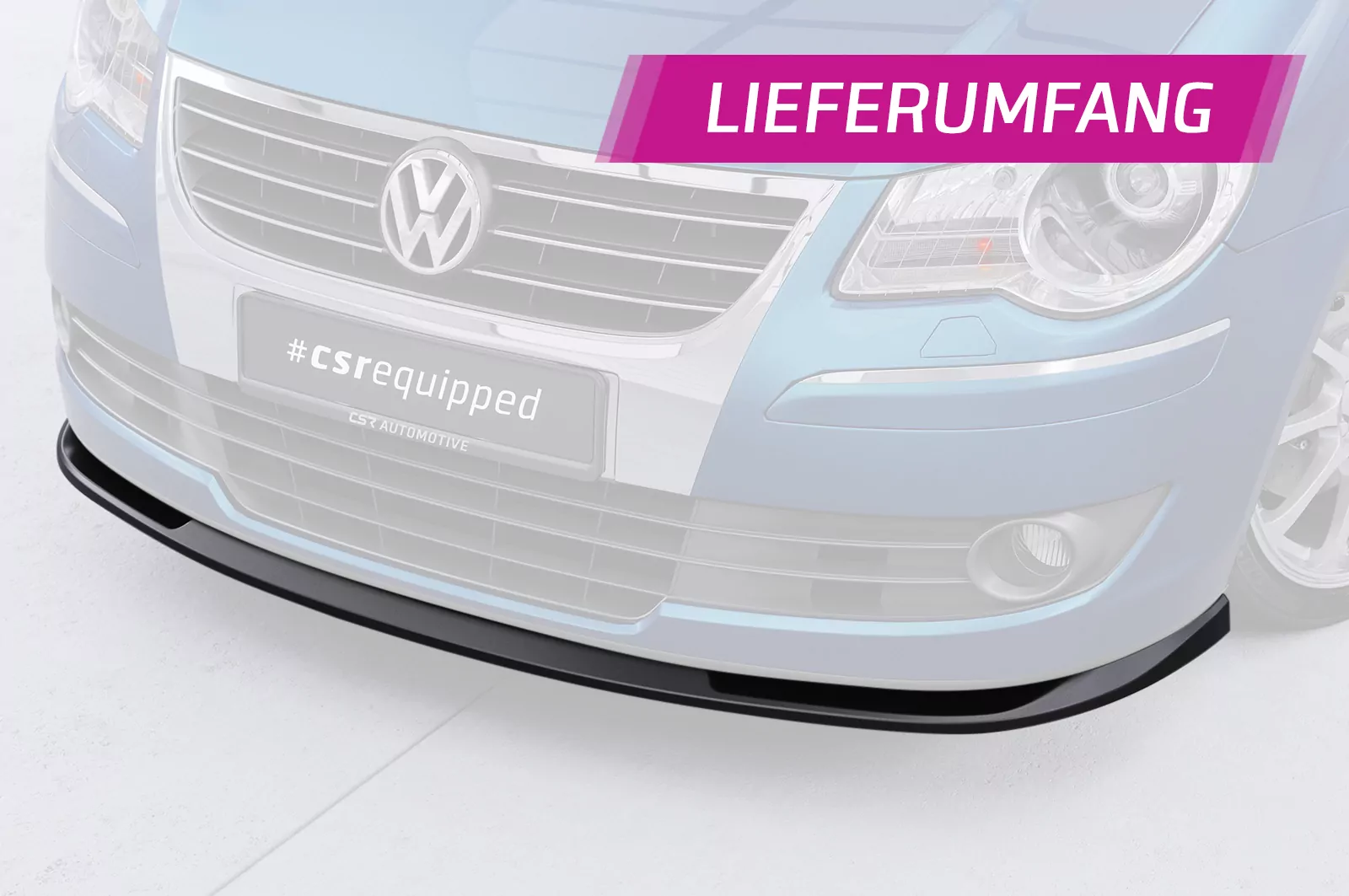 Cup-Spoilerlippe mit ABE für VW Touran I (Typ 1T) CSL396 Strukturiert (schwarz matt)