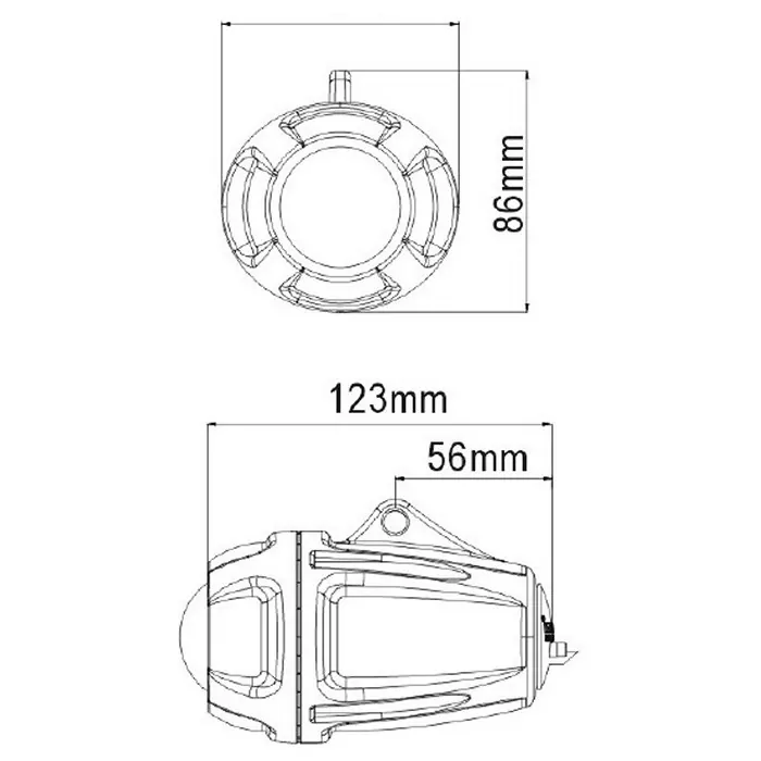 Ellipsoidscheinwerfer Oval, Schwarz Alu, H1/55w, Linse Ø=38mm, Abblendlicht E9, Universal,e-geprüft