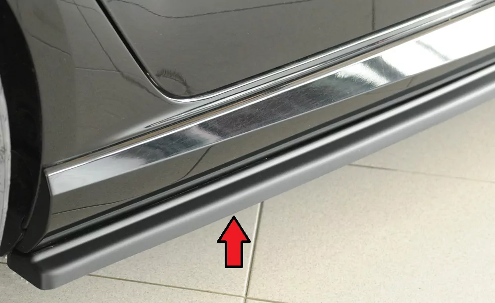 Rieger Seitenschweller rechts ansatz matt schwarz für Audi RS3 (8V) 5-tür. (Sportback 8VA / 8VF) 02.17- (ab Facelift)