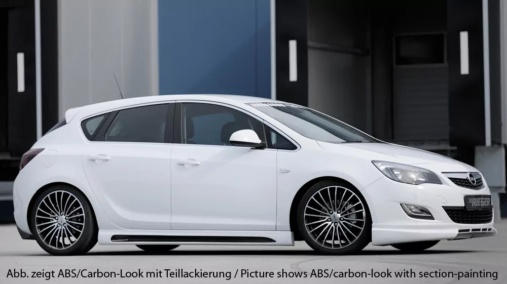Rieger Seitenschweller links  carbon look für Opel Astra J Stufenheck 10.12- (ab Facelift)