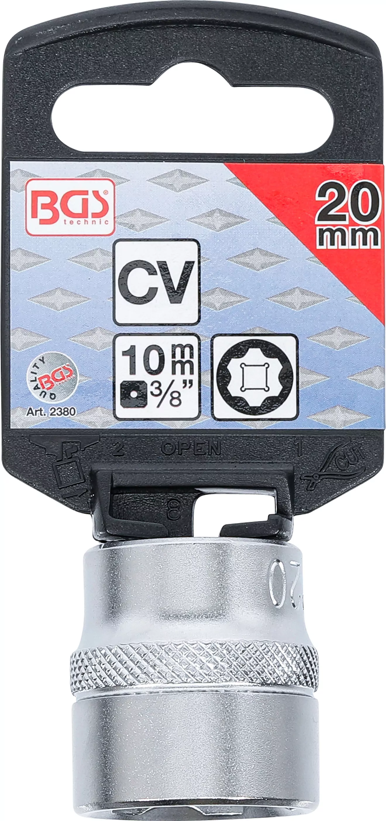 Steckschlüssel-Einsatz Super Lock | Antrieb Innenvierkant 10 mm (3/8") | SW 20 mm