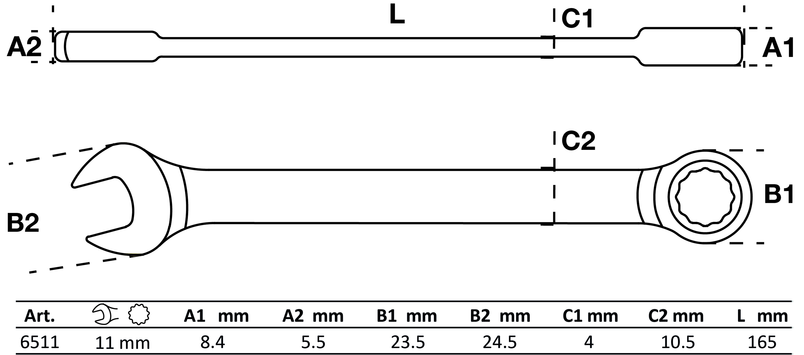 Ratschenring-Maulschlüssel | SW 11 mm