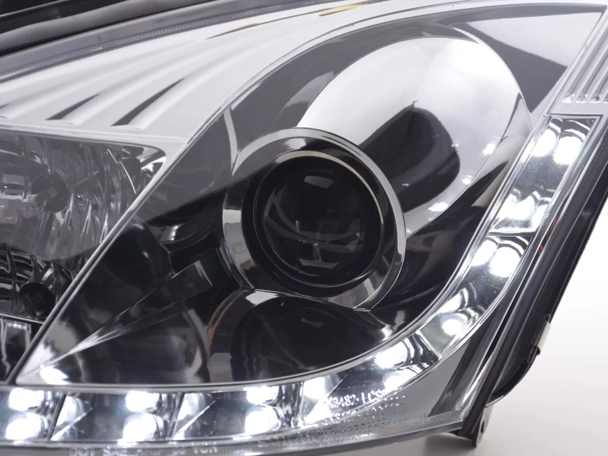 Scheinwerfer Set Daylight LED Tagfahrlicht Ford Focus 1 C170 chrom