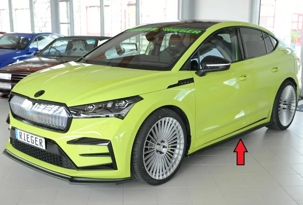 Rieger Seitenschweller links ansatz matt schwarz für Skoda Enyaq iV RS (NY) SUV (5AZ) 07.21-