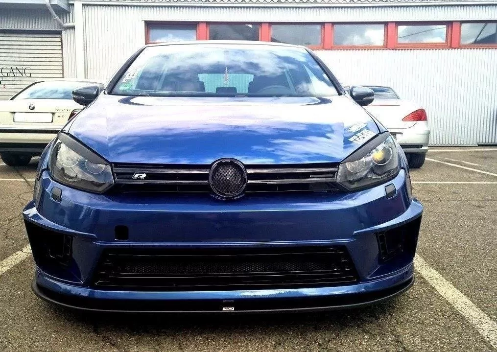 Cup Spoilerlippe Front Ansatz Passend Für VW GOLF 6 (für R400 Stoßstange) Schwarz Hochglanz