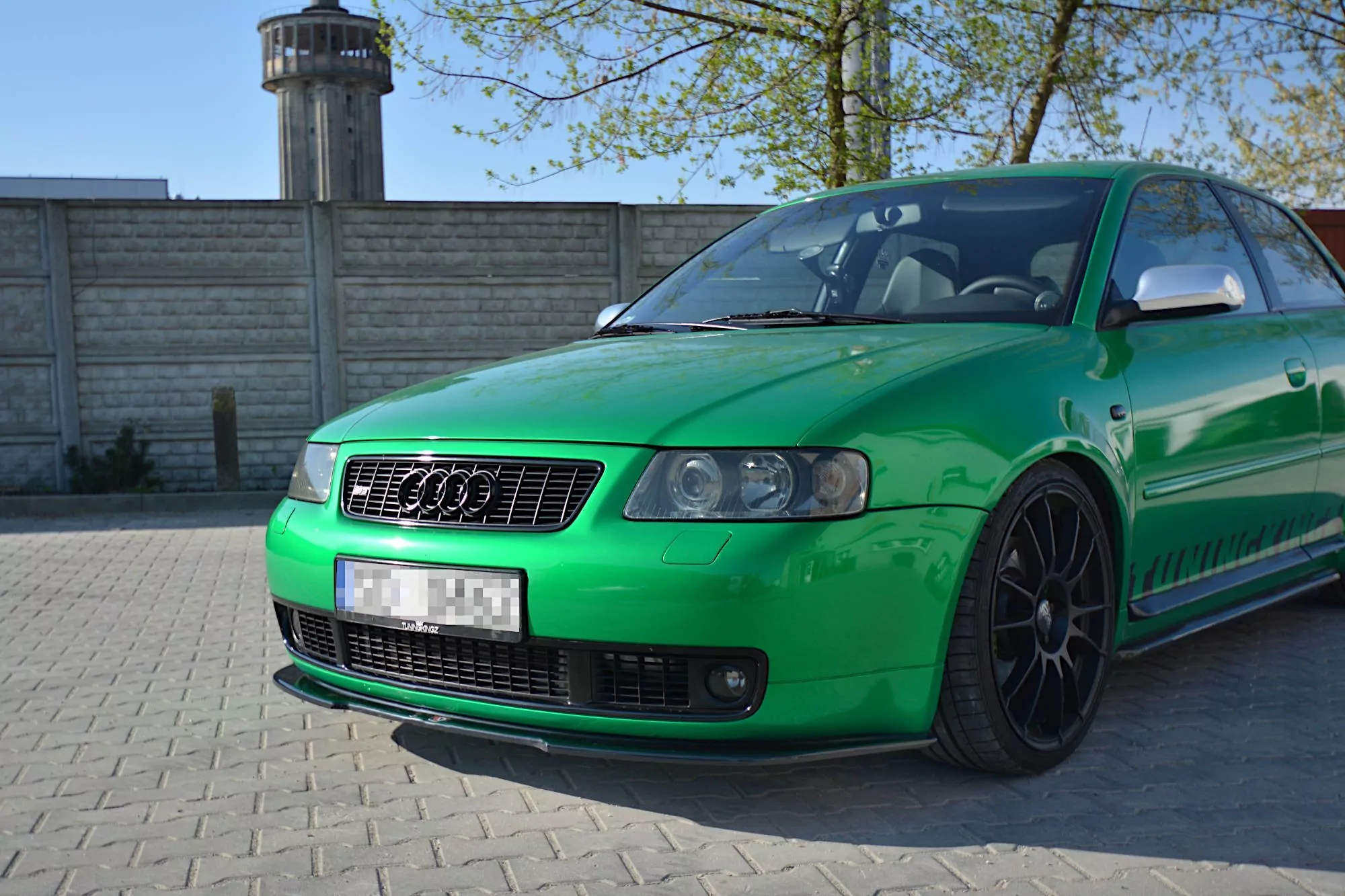 Front Ansatz Passend Für Passend Für AUDI S3 8L Schwarz Hochglanz Schwarz Hochglanz