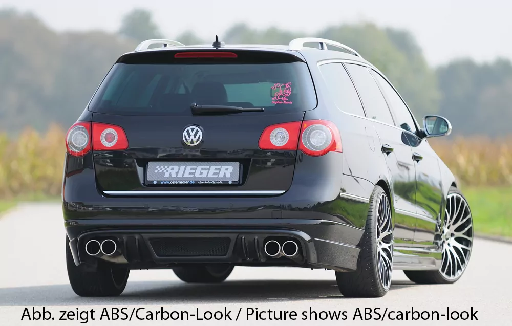 Rieger Heckschürzenansatz für VW Passat (3C) - Variant 03.05-07.10 (bis Facelift) carbon optik