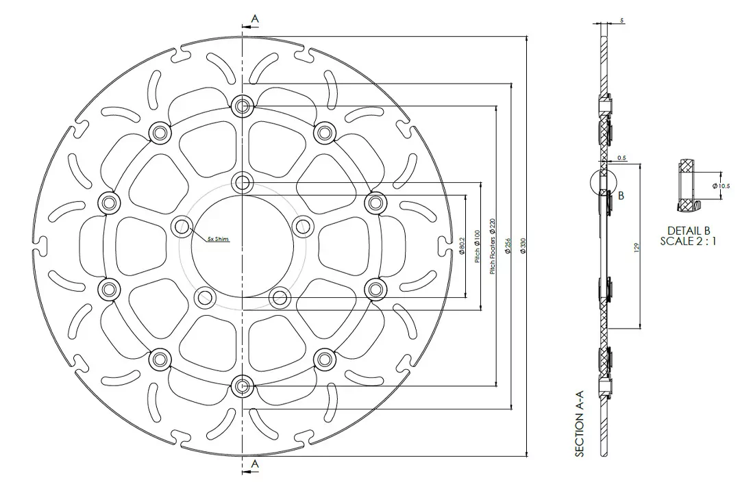 alpha Technik Bremsscheibe Omega-Design ABD33 vorne für Kawasaki ZX10R Ninja