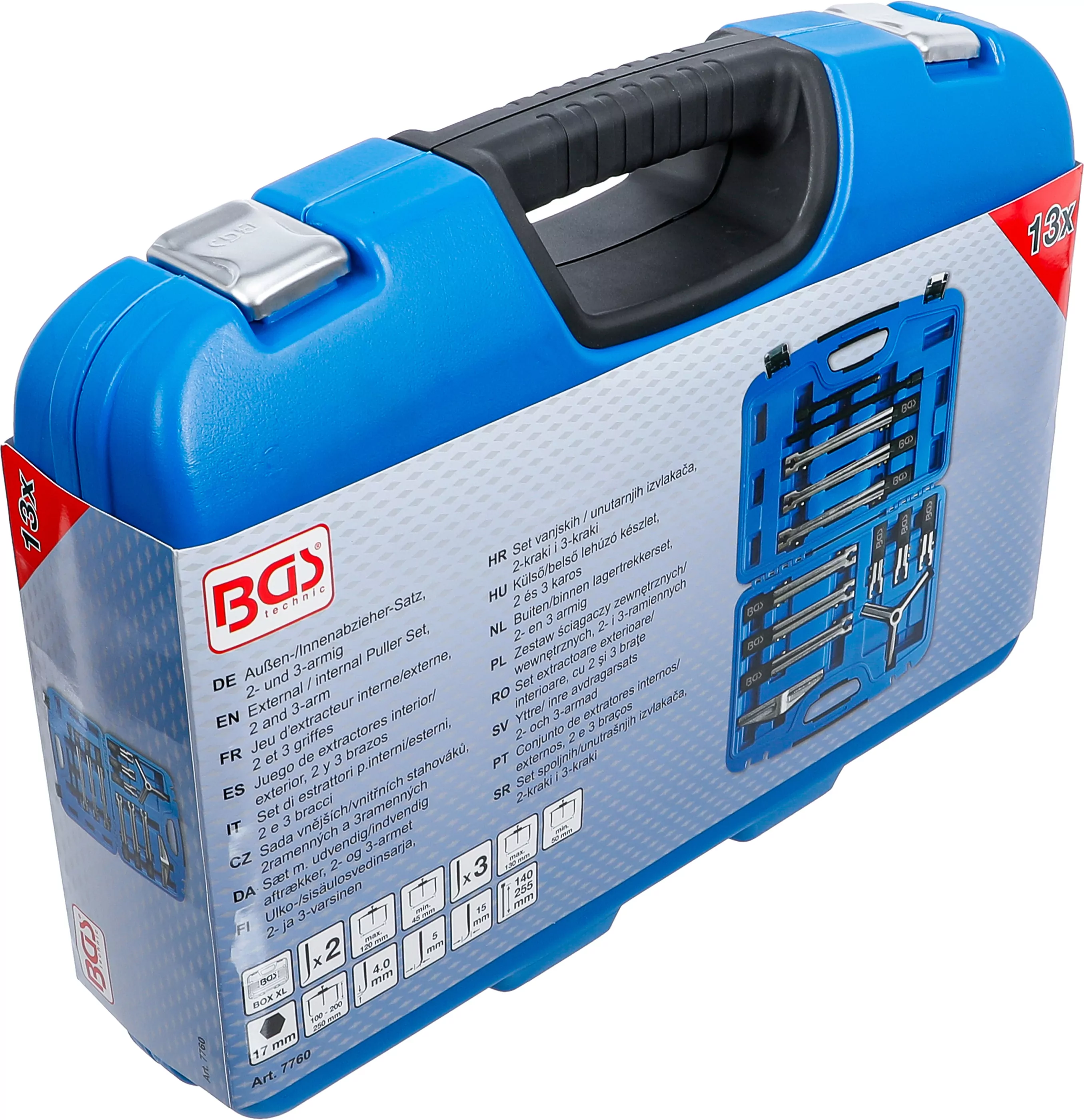 Außen-/Innenabzieher-Satz, 2- und 3-armig | 13-tlg.