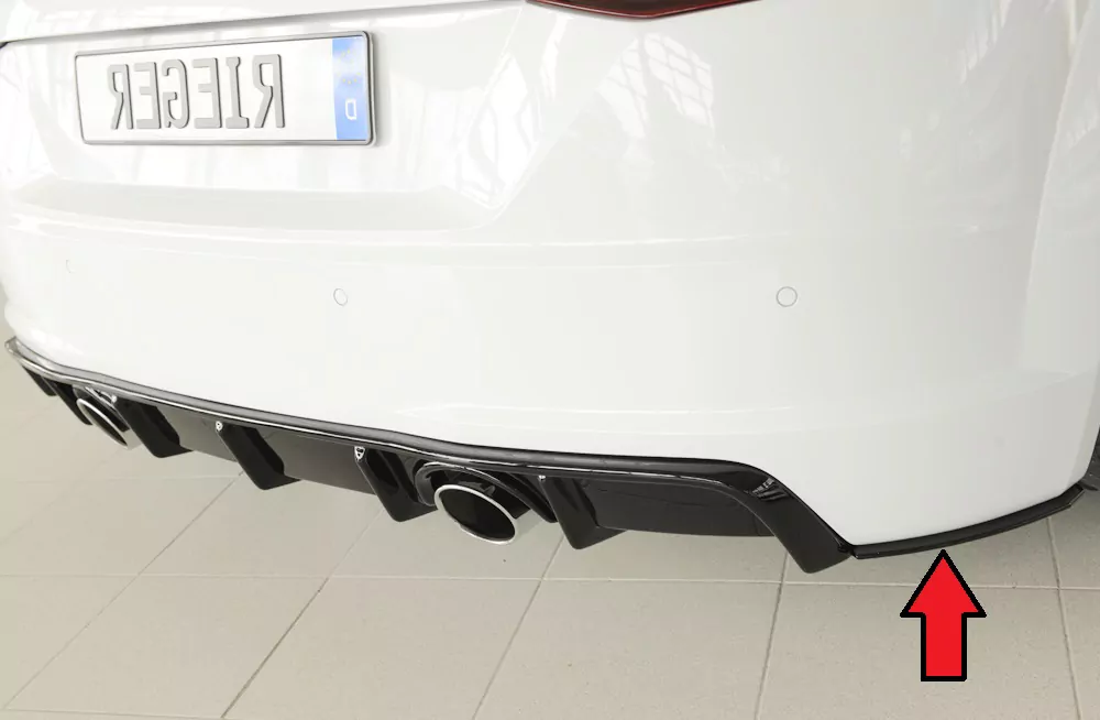 Rieger Heckschürzenansatz seitlich rechts für Audi TT (8J-FV/8S) | Coupé 07.14-08.18 (bis Facelift) nur für orig. Heckschürze, inkl. TTS