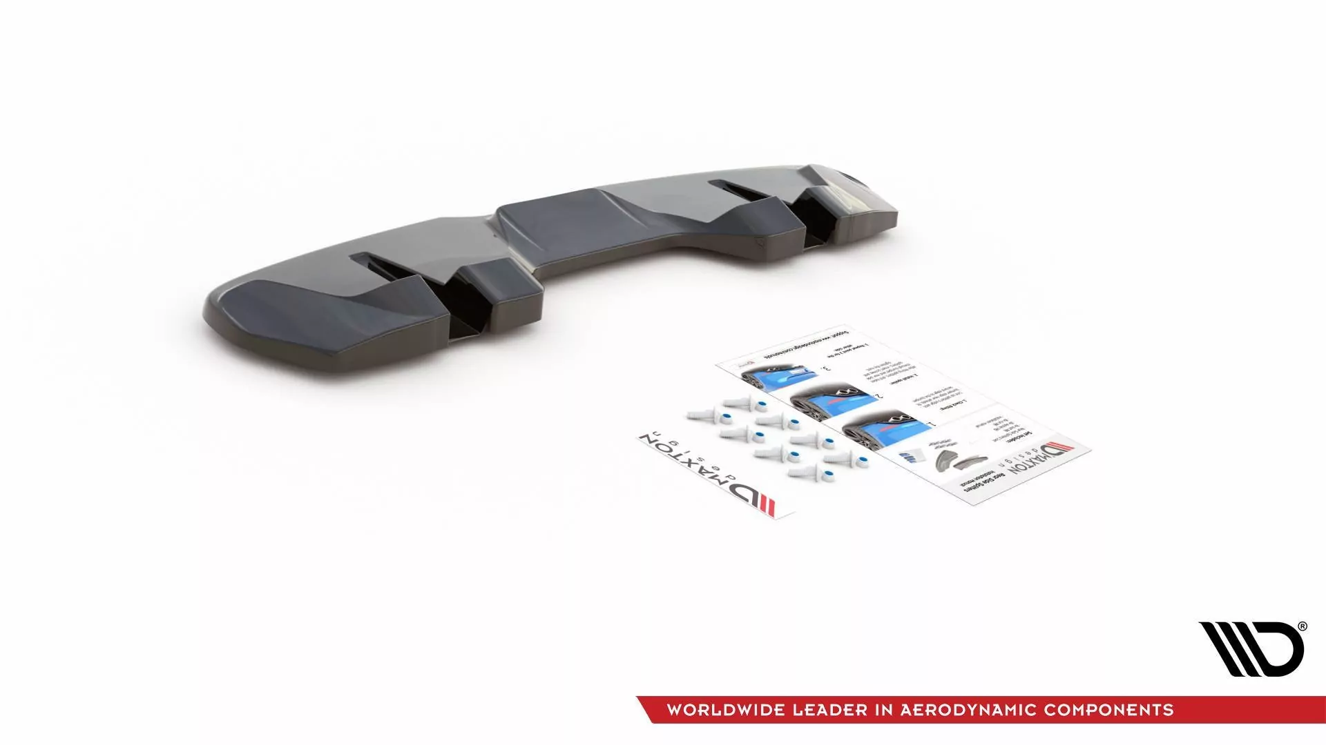 Mittlerer Diffusor Heck Ansatz Für Ford Mustang GT Mk6 Facelift Schwarz Hochglanz