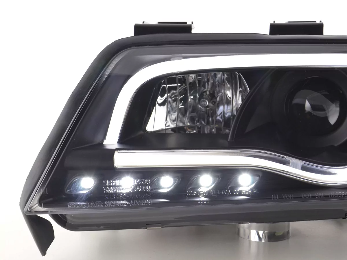 Scheinwerfer Set Daylight LED Tagfahrlicht Audi A6 Typ 4B  97-01 schwarz