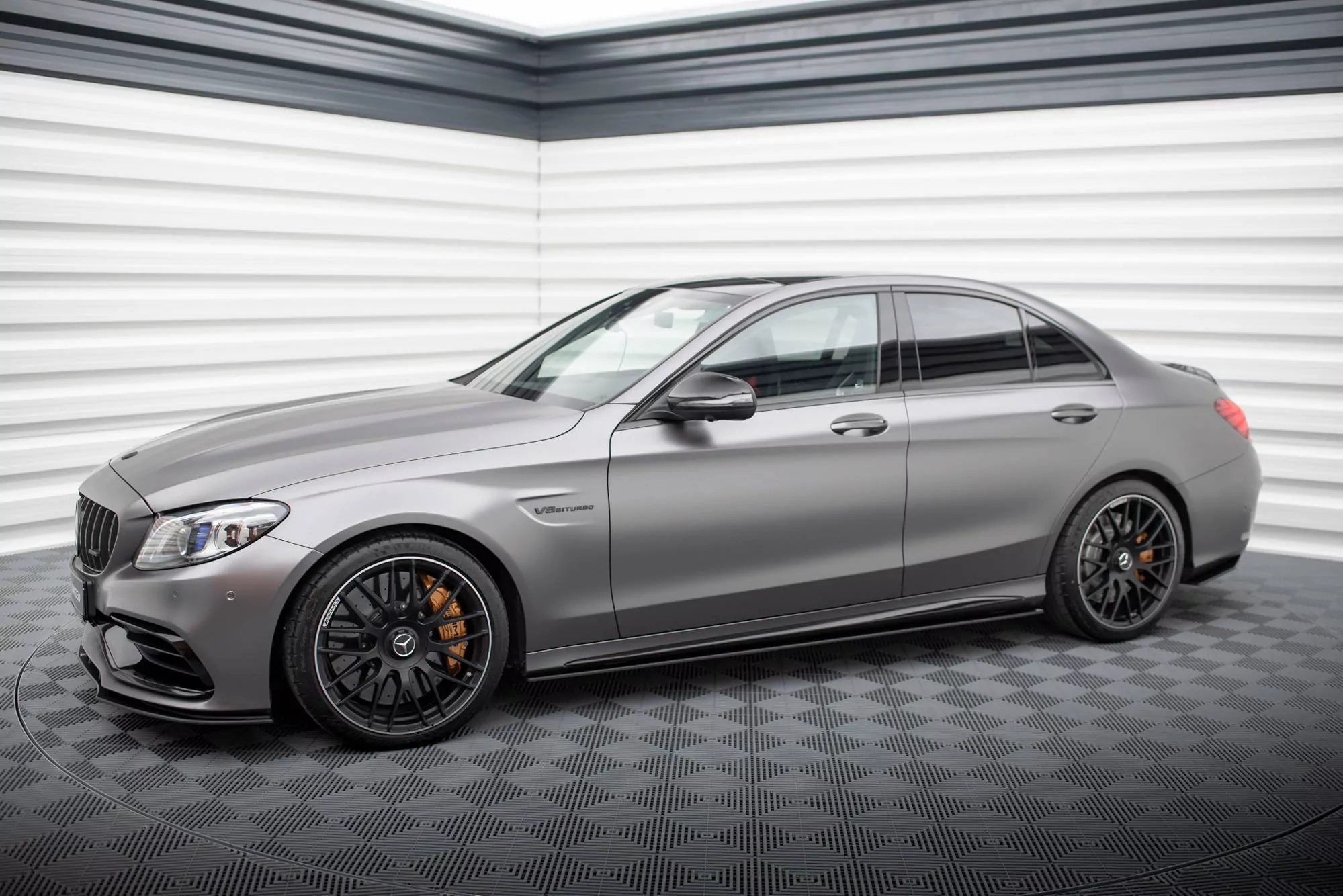 Street Pro Seitenschweller Ansatz Für Mercedes-AMG C63 Limousine / Kombi W205 Facelift