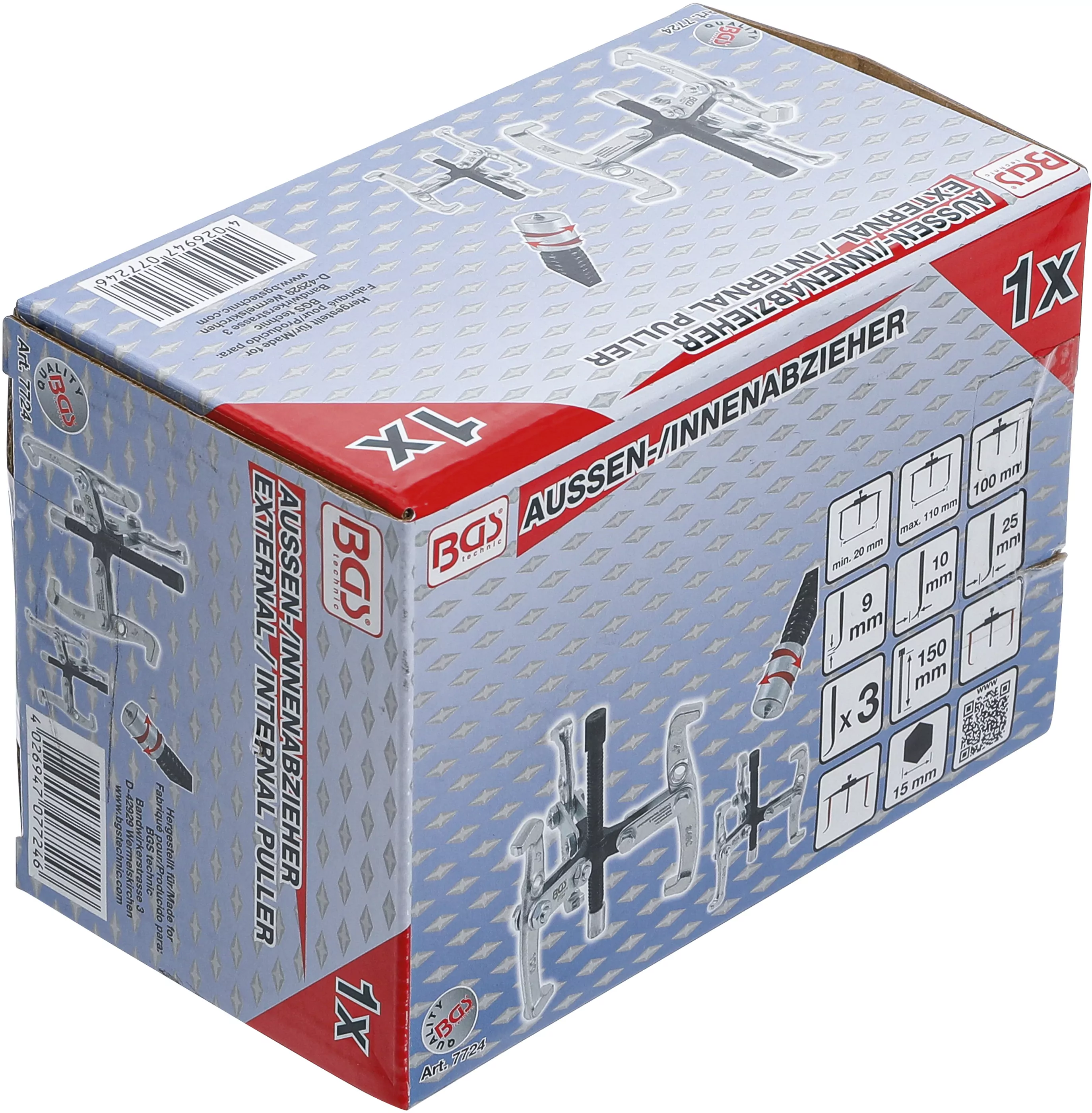 Außen-/Innenabzieher, 3-armig | 20 - 110 mm