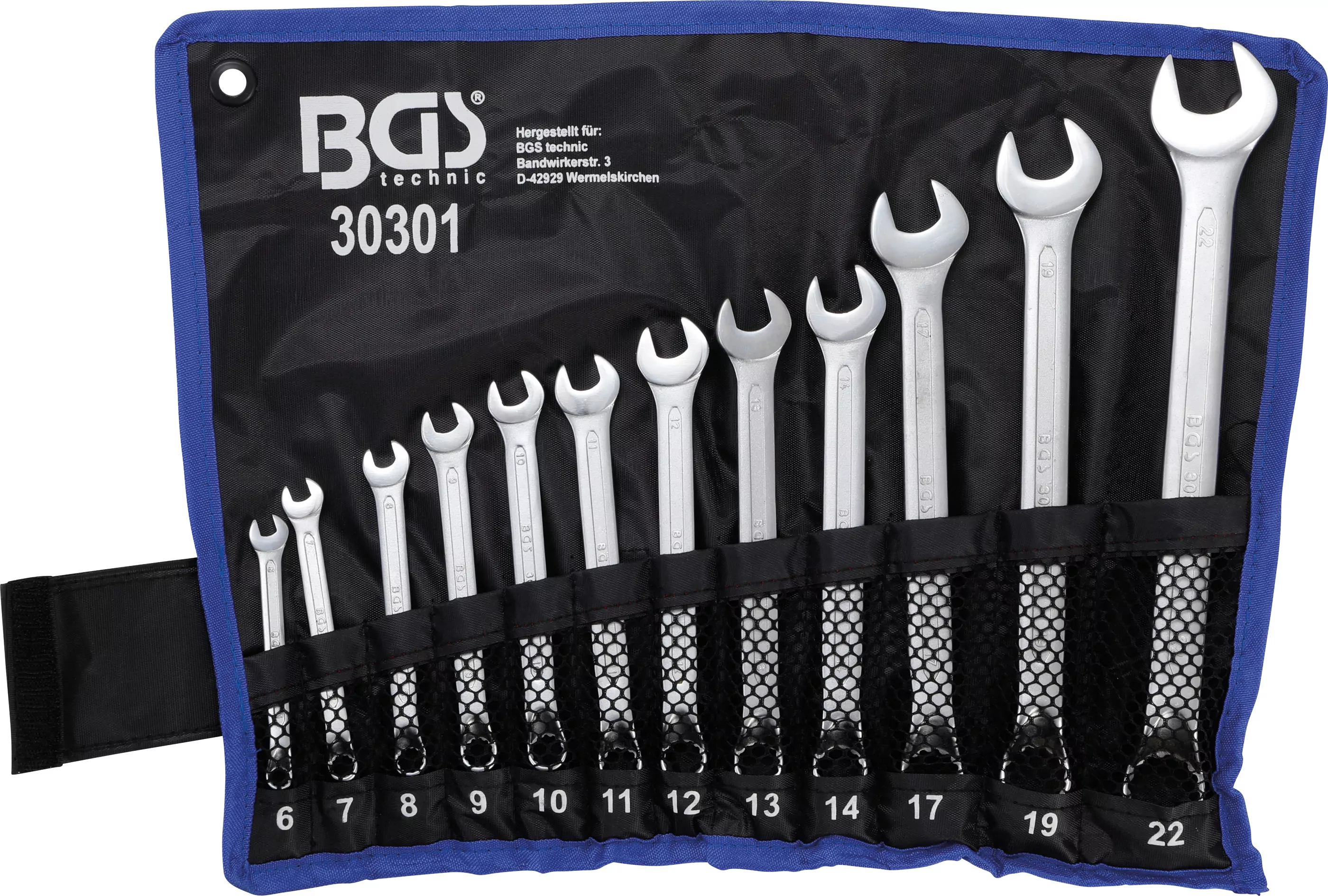 Maul-Ringschlüssel-Satz | gekröpft | SW 6 - 22 mm | 12-tlg.