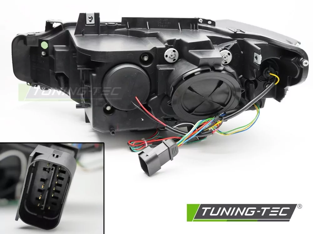 Headlights Angel Eyes Yellow Led Drl Black Fits Bmw F30/f31 11-15 