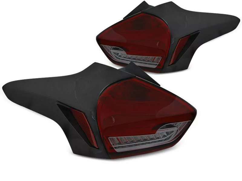 Ford Focus 3 15-18 Hatchback Red Smoke Seq Led 