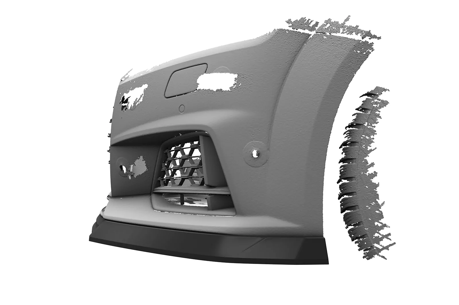Cup-Spoilerlippe mit ABE für Audi TT FV/8S CSL840 Schwarz Strukturiert
