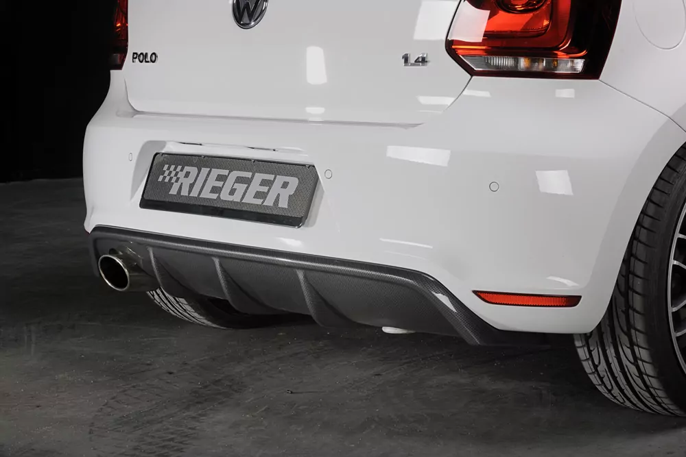 Rieger Heckeinsatz für VW Polo 6 GTI (6R) - 5-tür. 05.10-01.14 (bis Facelift) carbon optik