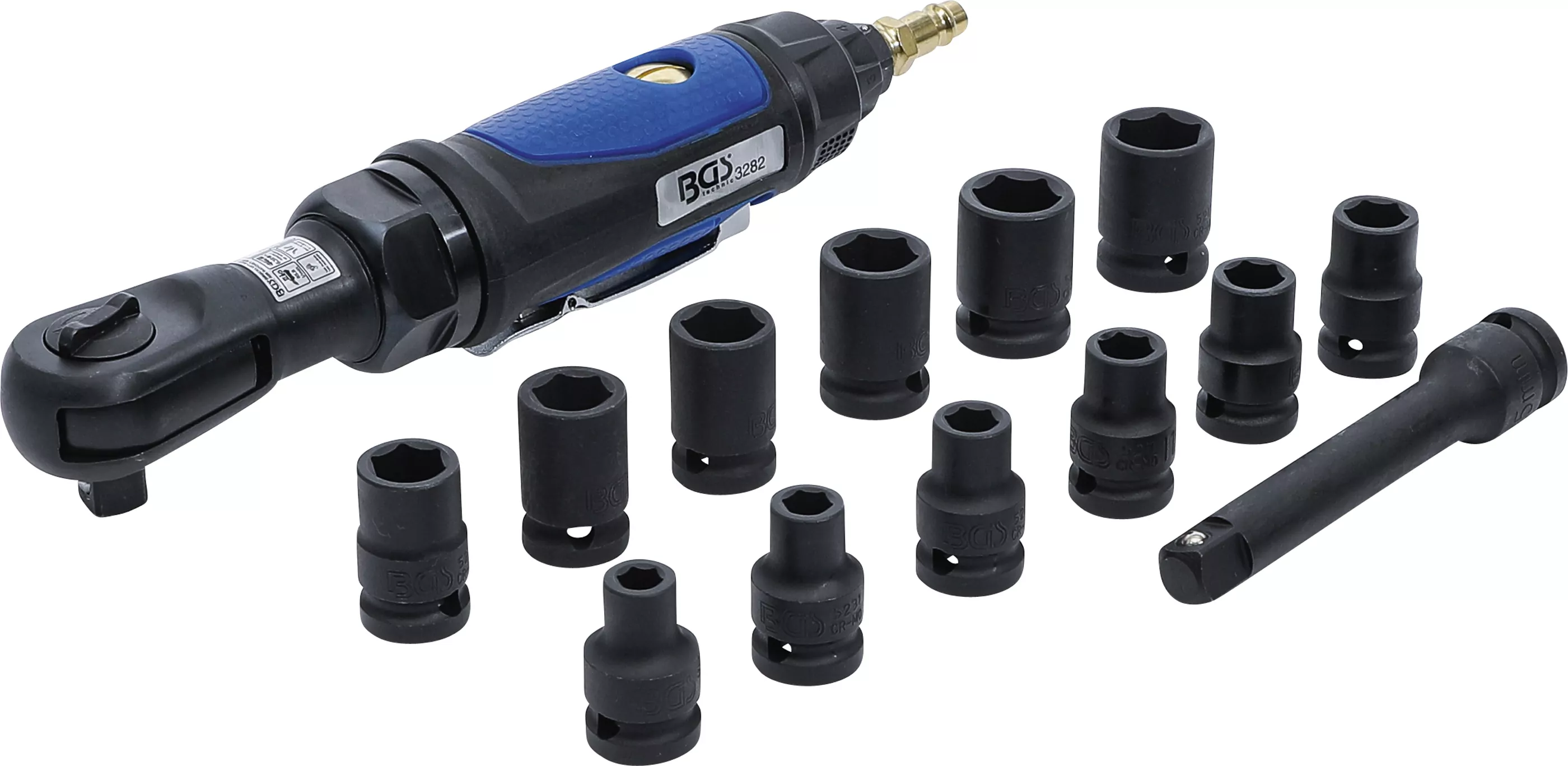 Druckluft-Ratschenschrauber-Satz | 12,5 mm (1/2") | 102 Nm | 14-tlg.