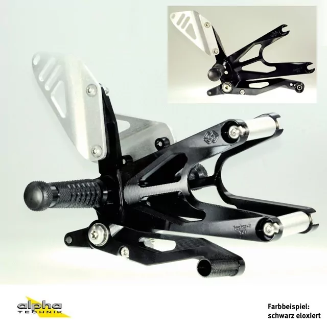 GILLES FXR Fußrastenanlage für Yamaha YZF-R3 RH07 schwarz ab 2015-