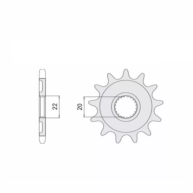 Ritzel 12 Zähne Teilung 520