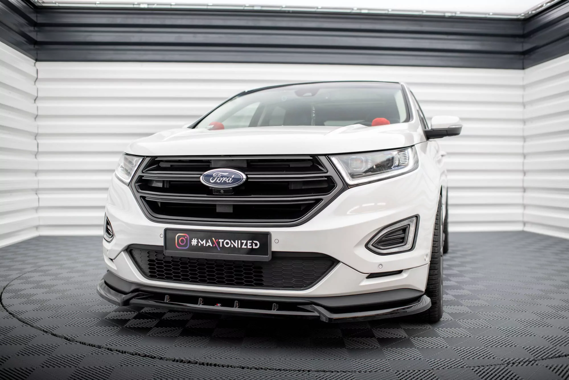 Front Ansatz Für Ford Edge Sport Mk2 Schwarz Hochglanz