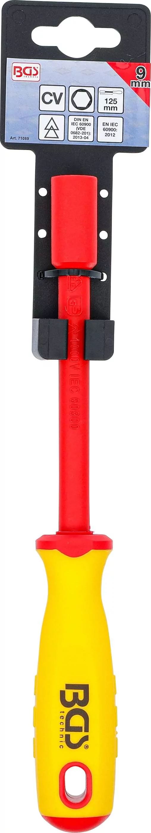 VDE-Steckschlüssel-Schraubendreher | Sechskant | SW 9 mm | Klingenlänge 125 mm