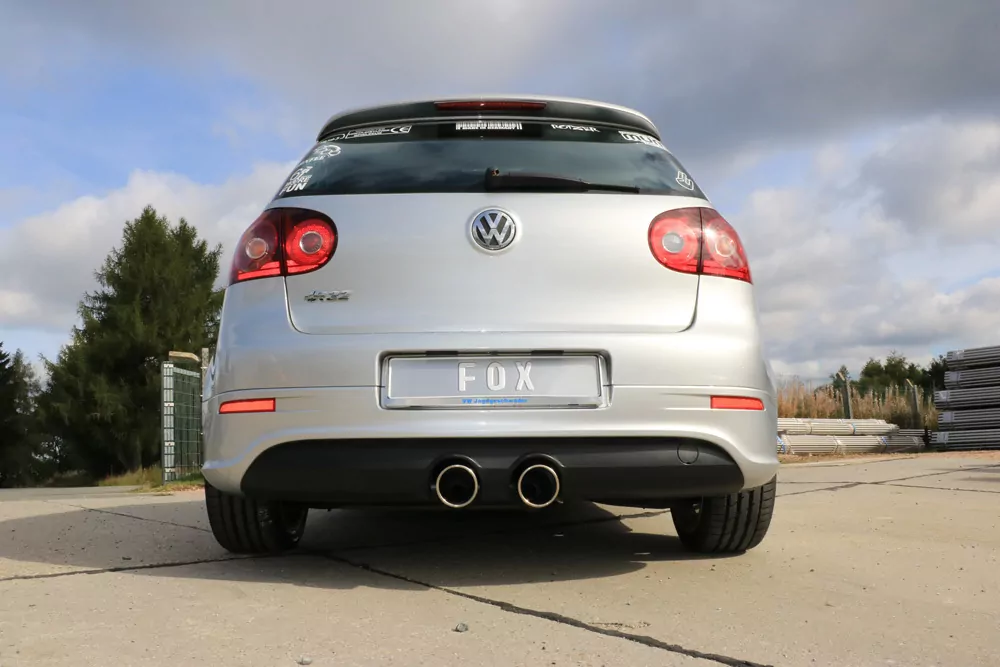 VW Golf V R32  Endschalldämpfer Ausgang mittig - 2x100 Typ 16