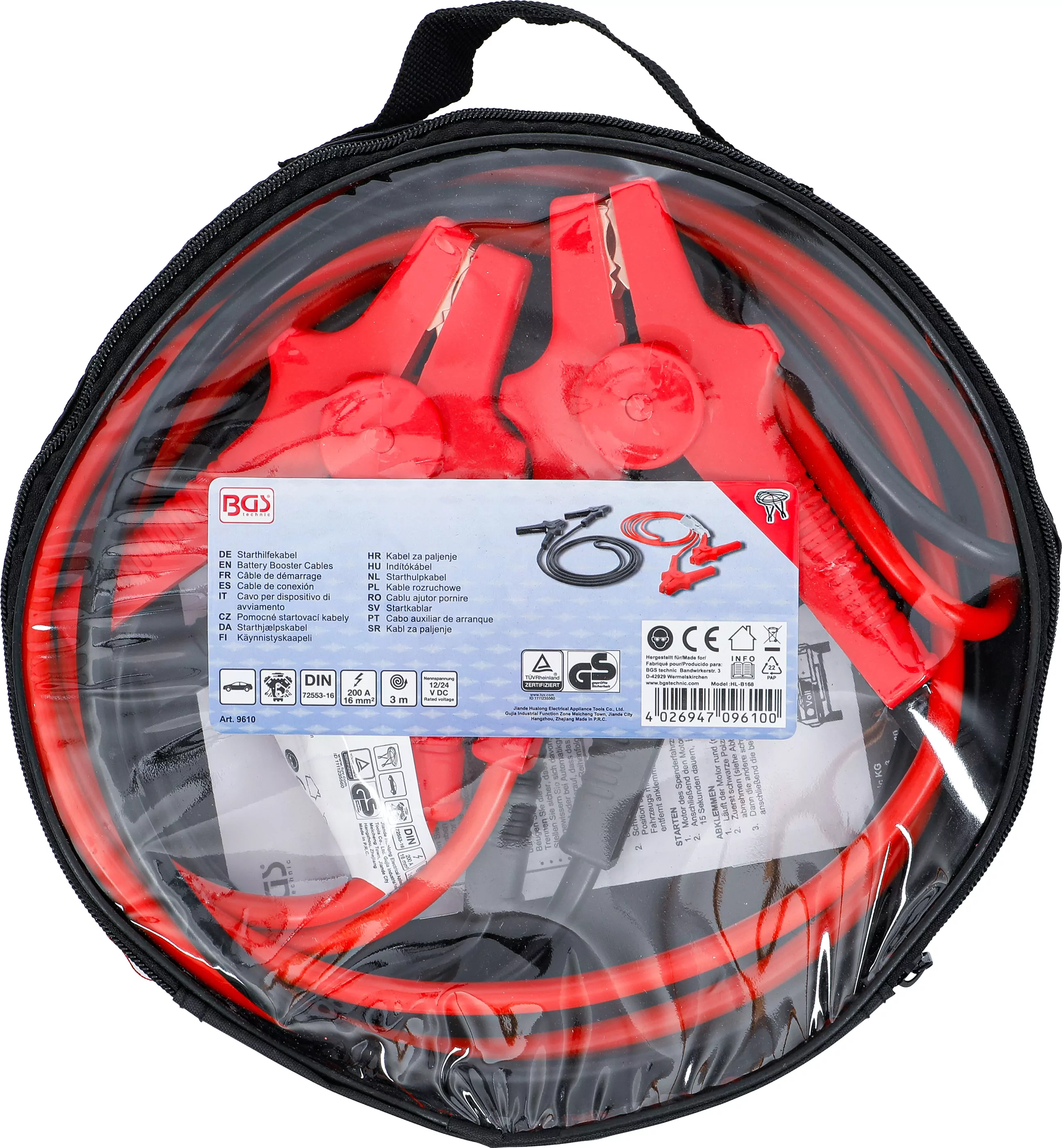 Starthilfekabel | für Benzin-Pkw | 200 A / 16 mm² | 3 m