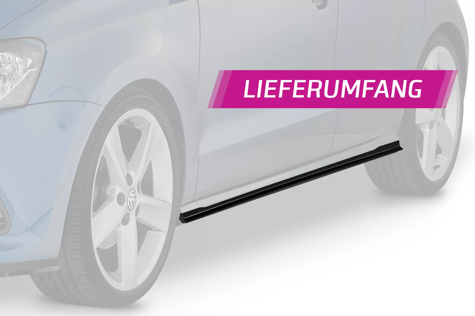 Seitenschweller für VW Polo V Typ 6R / 6C SS466 Strukturiert (schwarz matt)