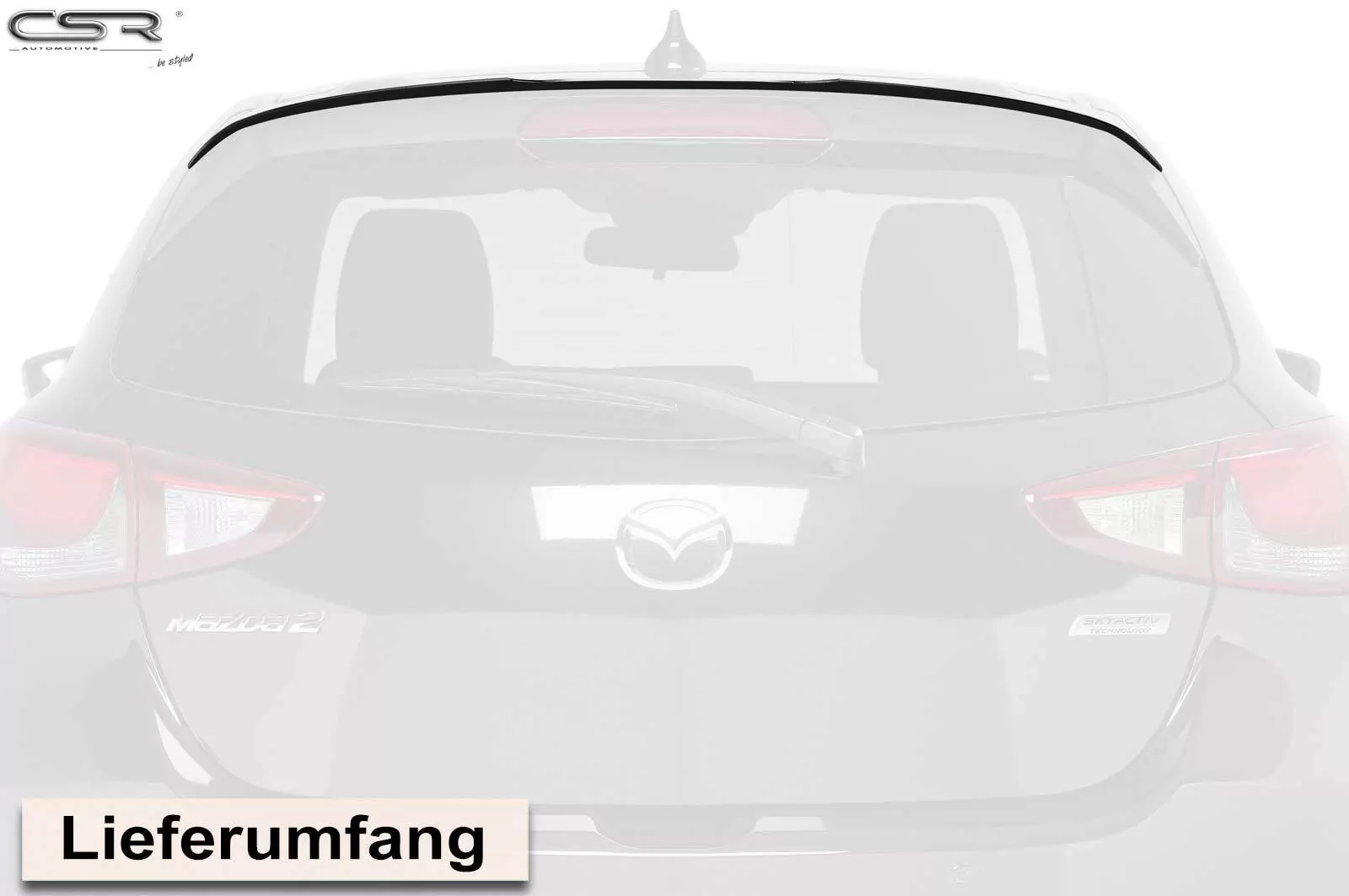 Heckflügel mit ABE für Mazda 2 (Typ DJ) HF677-M Carbon Look (matt)