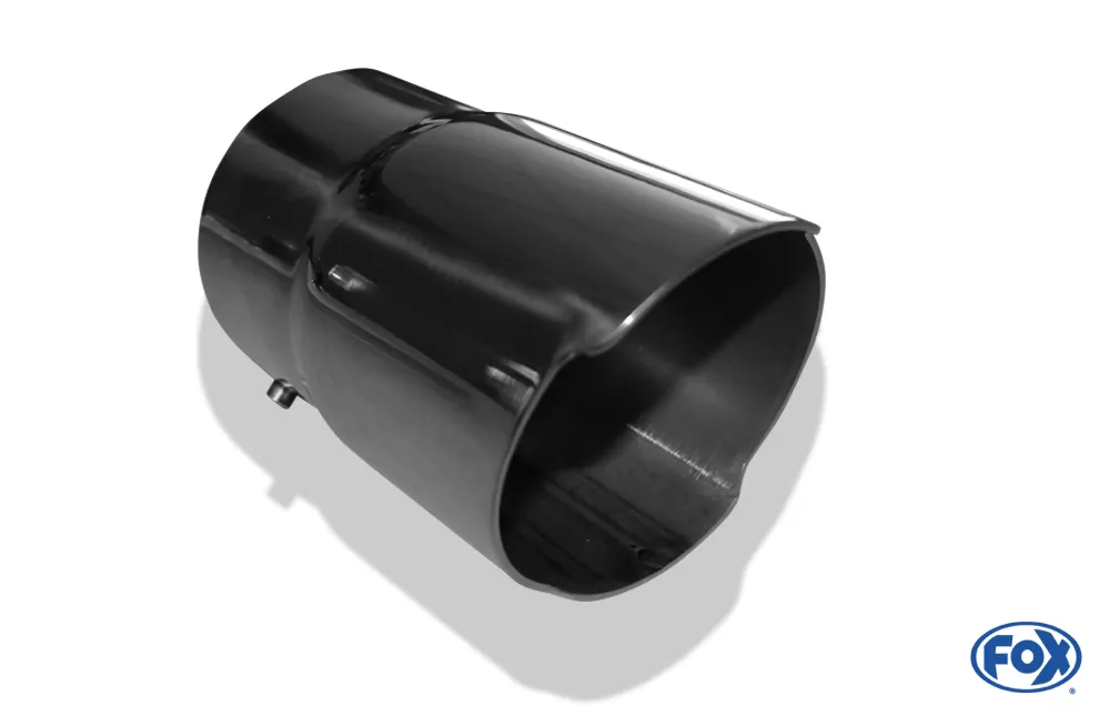 Cover silber - 90mm  Endrohrhülle mit Madenschrauben für Endrohr Ø80 - Länge: 150mm