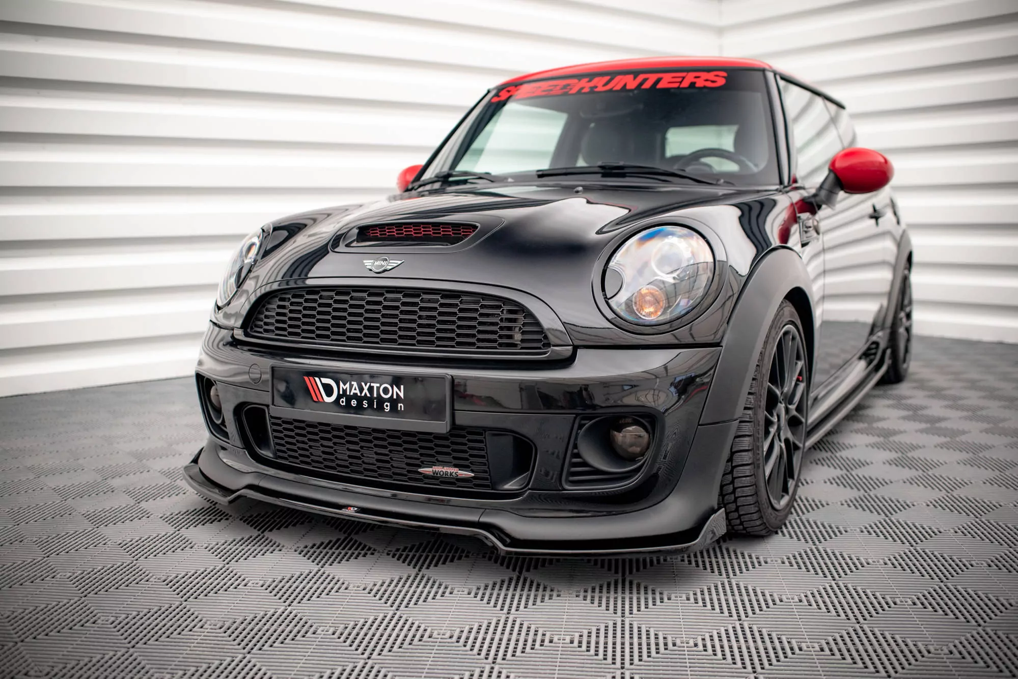 Front Ansatz V.2 Für Mini Cooper John Cooper Works R56 Schwarz Hochglanz