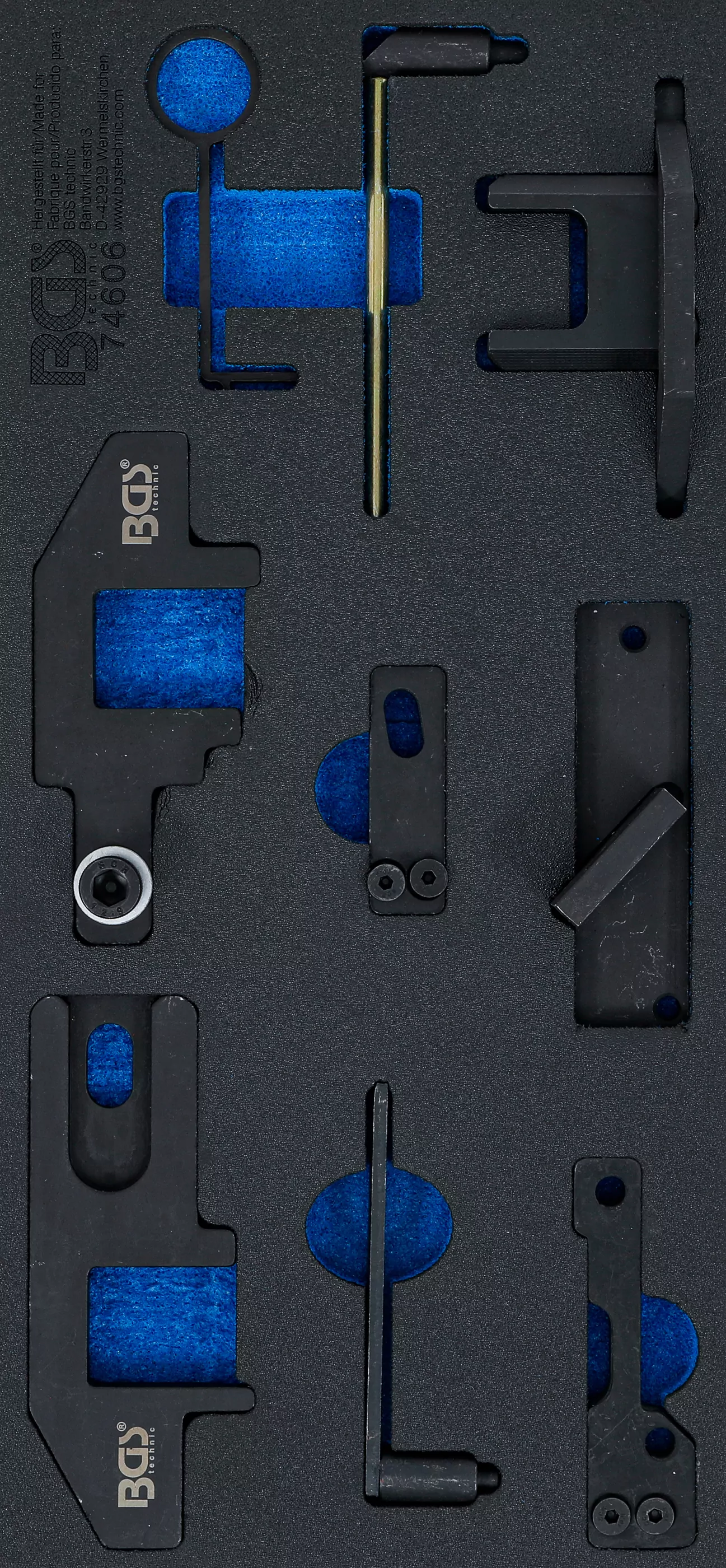 Werkstattwageneinlage 1/3: Motor-Einstellwerkzeug-Satz | für PSA 1.0 EB0 / 1.2 EB2 Benziner