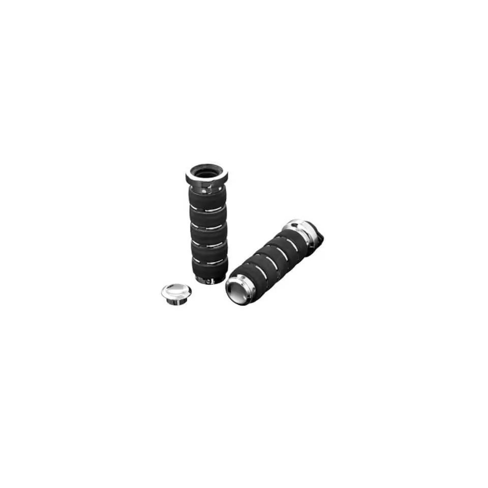 HIGHWAY HAWK Air handlebar grips 1 inch (25.4 mm), with throttle cable mount, black