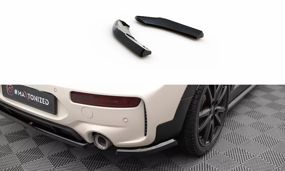Heck Ansatz Flaps Diffusor V.1 Für Mini Cooper Clubman John Cooper Works F54 Facelift Schwarz Hochglanz