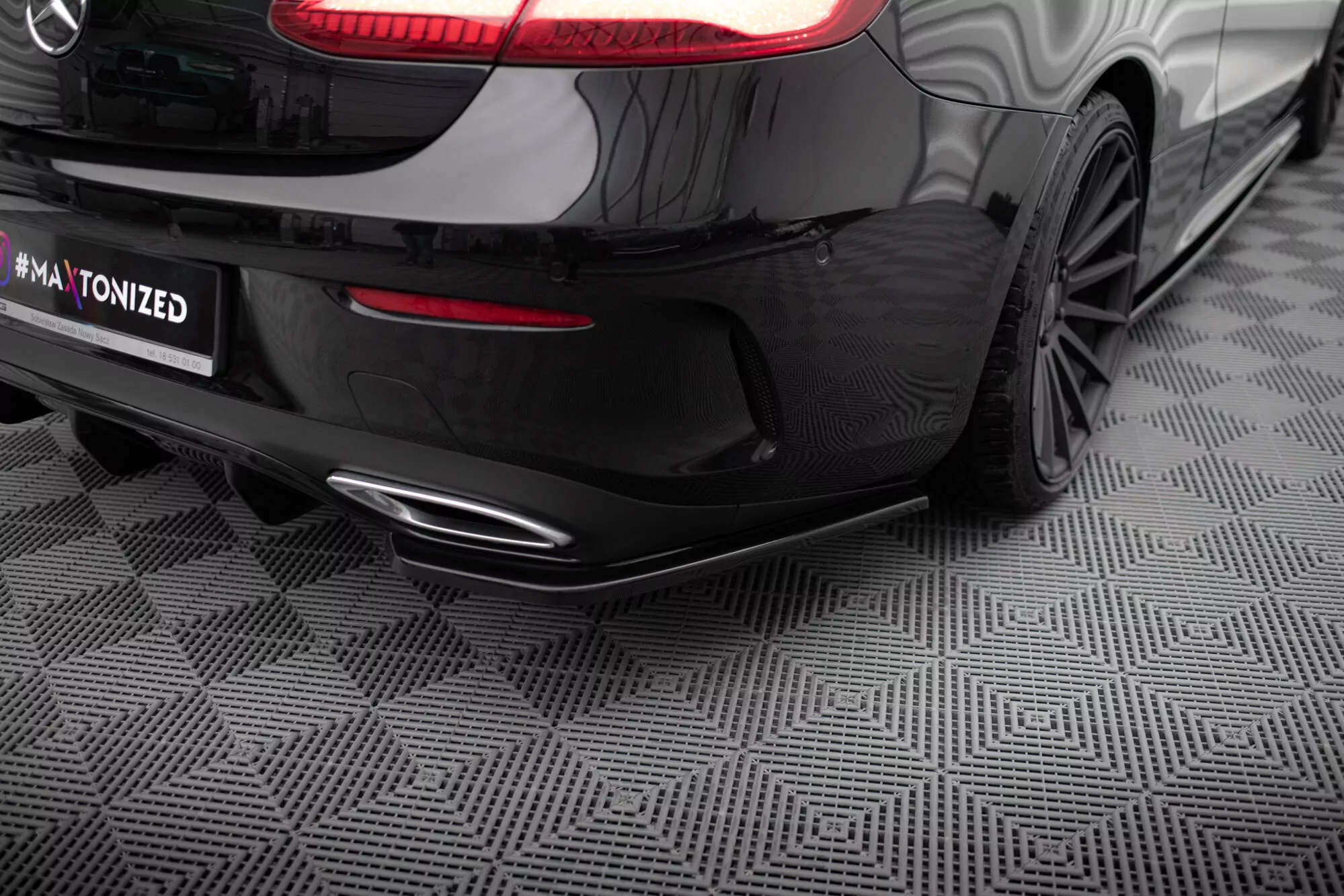 Heck Ansatz Flaps Diffusor Passend Für Diffusor Passend Für Mercedes E-KLASSE W213 COUPE AMG-LINE Schwarz Hochglanz Schwarz Hochglanz