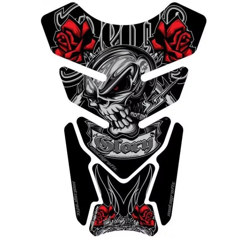 Motografix Death or Glory Black / Red 3D Gel Tankpad Protector ST073KS