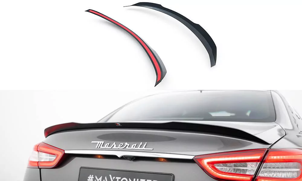 Spoiler CAP Passend Für Passend Für MASERATI QUATTROPORTE MK6 Schwarz Hochglanz Schwarz Hochglanz