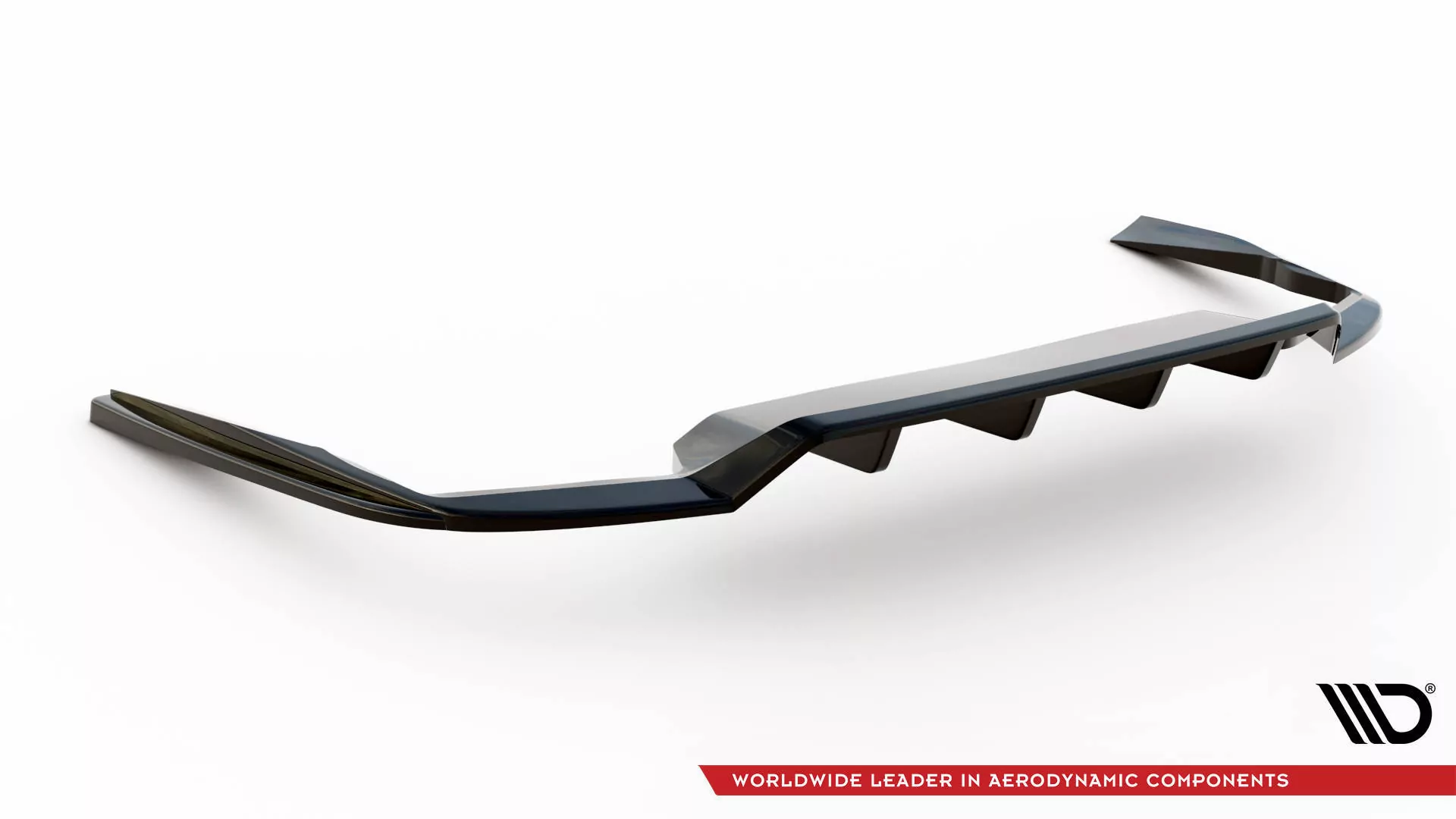 Hinten Splitter (mit Einem Vertikalem Balken) Volvo V90 / S90 R-Design Mk2 Schwarz Hochglanz