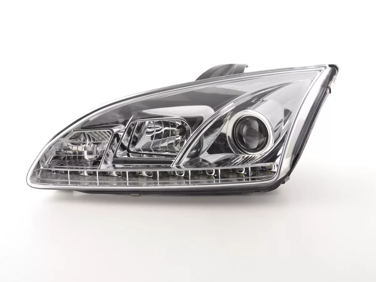 Scheinwerfer Set Daylight LED TFL-Optik Ford Focus 4/5-trg. Bj. 05-08 chrom für Rechtslenker