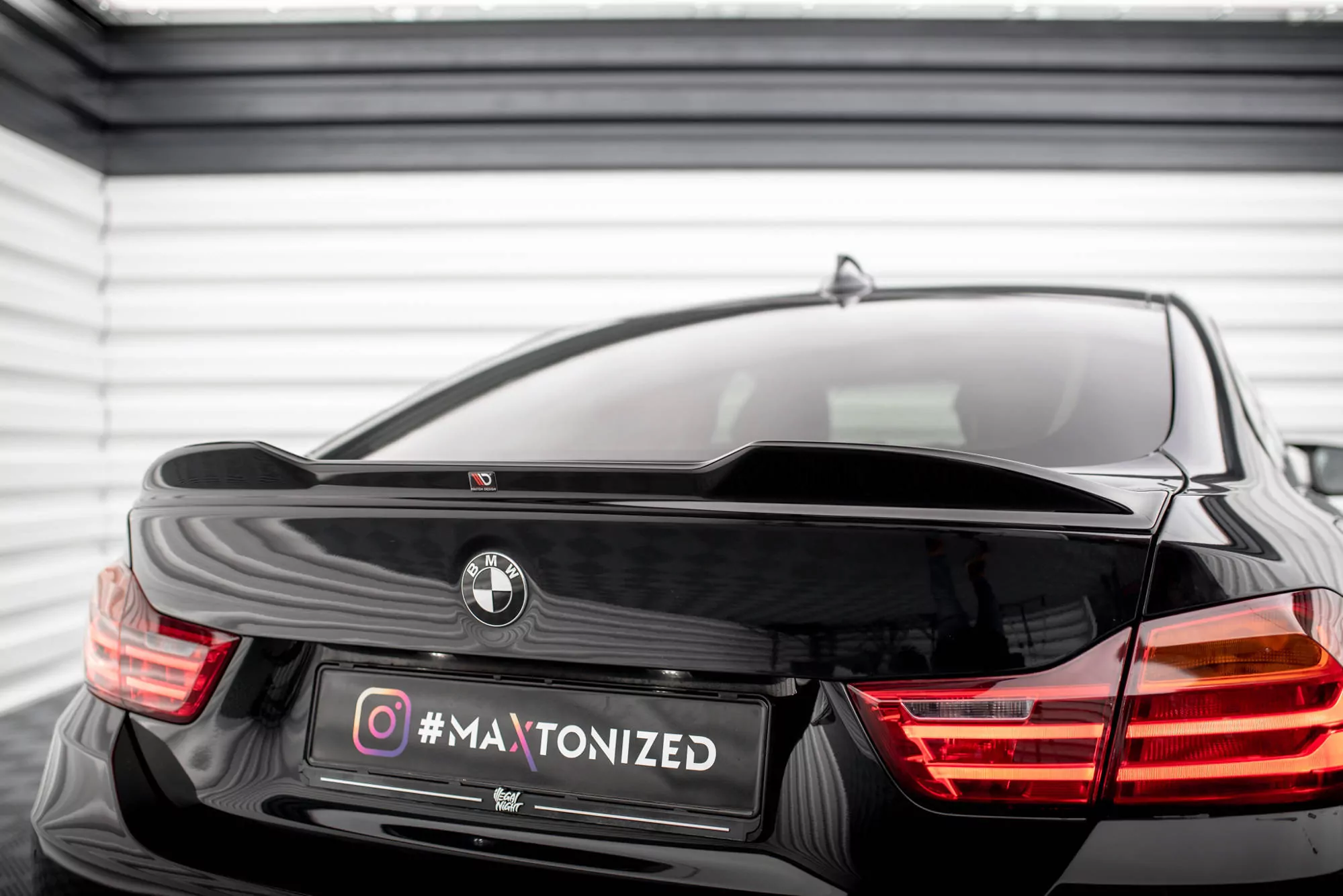 Spoiler CAP Für 3D BMW 4er Gran Coupe Standard / M-Paket F36 / F36 Facelift Schwarz Hochglanz