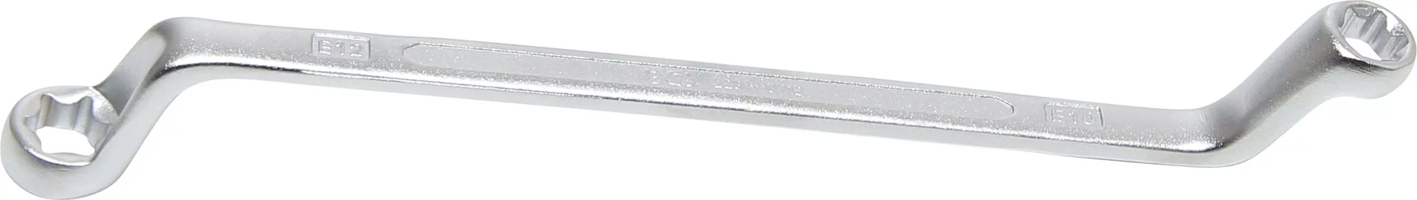 Doppel-Ringschlüssel mit E-Profil-Ringköpfen | gekröpft | SW E10 x E12