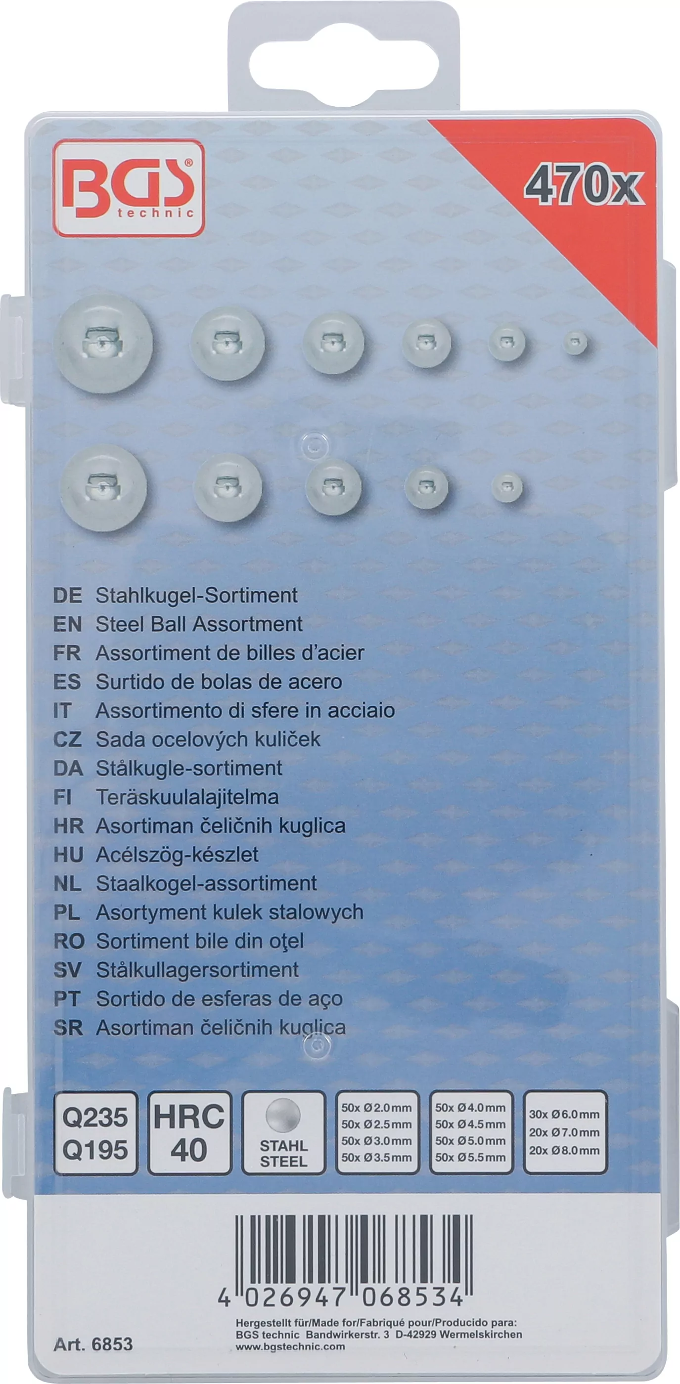 Stahlkugel-Sortiment | 470-tlg.