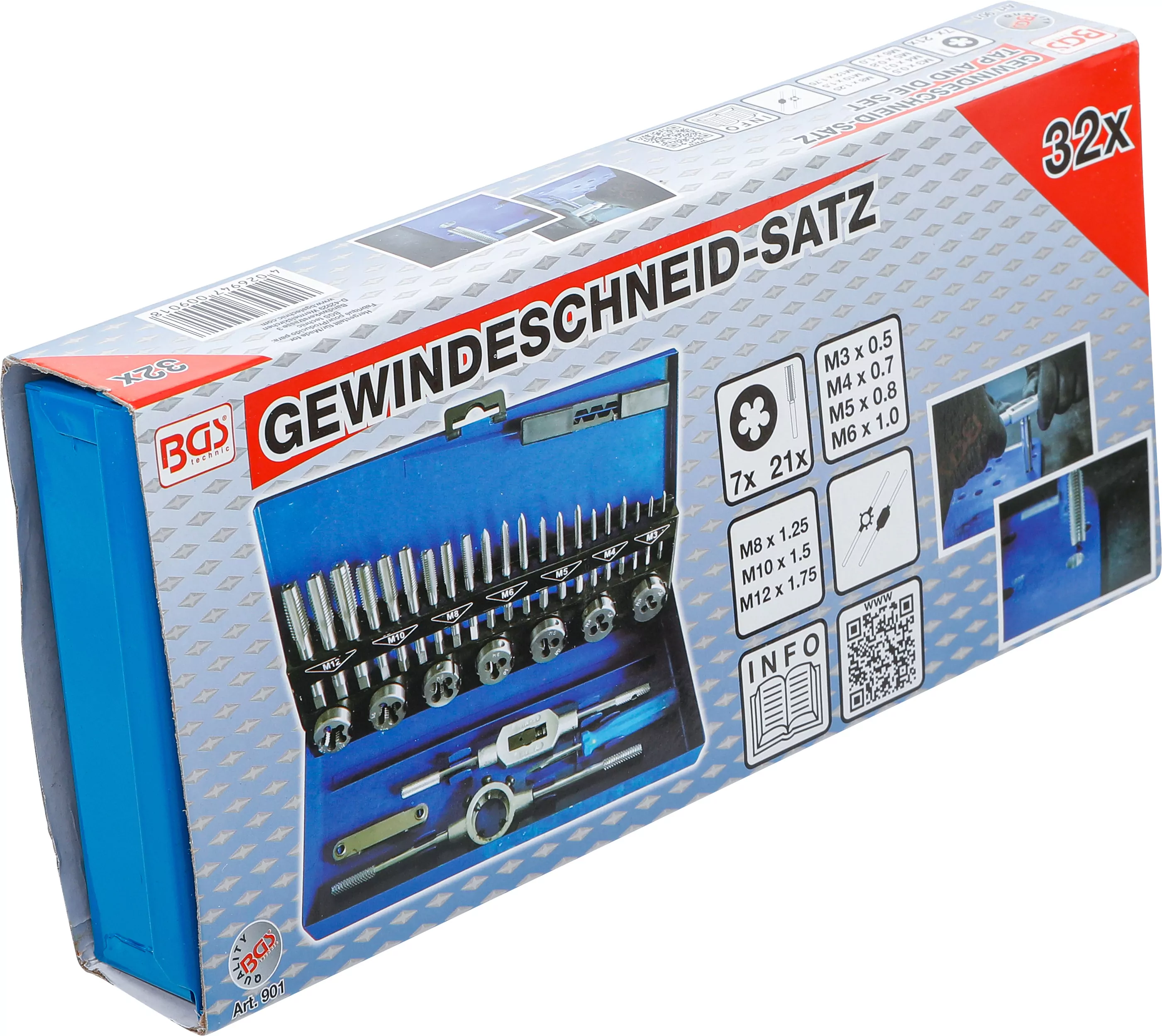 Gewindeschneid-Satz | M3 - M12 | 32-tlg.
