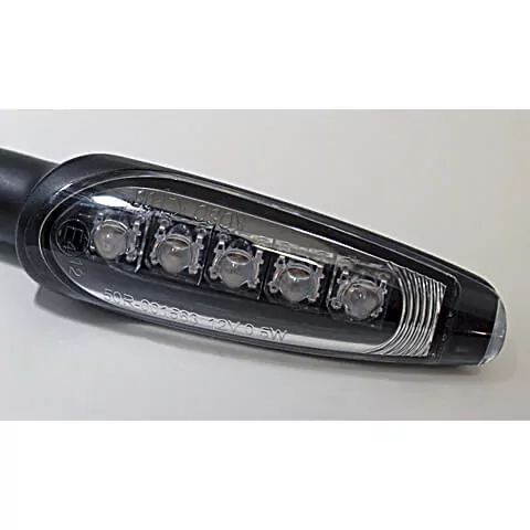KOSO KOSO LED-Blinker, schwarz mattes Metallgehäuse, transparentes Glas E-geprüft